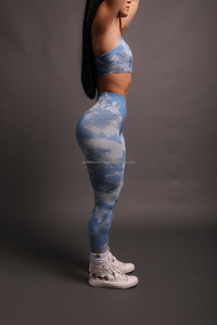 Leggings para Mujer con Logotipo Personalizado, Ropa Deportiva, Pantalones de Yoga, Mallas Deportivas de Cintura Media, Transpirables, Tie Dye, Sin Costuras, con Efecto Scrunch - Product Image 3