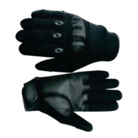 Gants de moto en cuir noir, gants de protection à doigts complets, gants de sport respirants pour l'extérieur