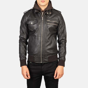 Veste en cuir confortable et décontractée à fermeture éclair durable pour hommes, indispensable pour l'hiver, fermeture éclair légère, veste pour hommes - Product Image 1