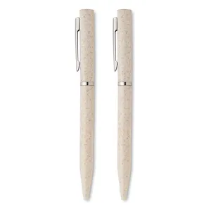 Set di Penne Promozionali Ecosostenibili in PEAT Verde per Merchandising - Product Image 4