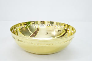 ชามทองเหลืองเคลือบเงาสุดหรูสำหรับใช้ในบ้านและบนโต๊ะอาหารชามเสิร์ฟป๊อปคอร์นทองแบบเจาะรูดีไซน์ไม่เหมือนใคร - Product Image 4