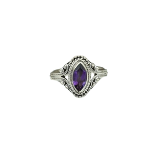 Anillo de Plata de Ley 925 con Gema de Amatista para Mujer, Estilo Boho, Joyería de Moda, Anillo Hecho a Mano, Regalo para Mamá - Product Image 1