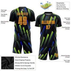 Uniformes de Fútbol Personalizados con Logotipo, 100% Poliéster, Protección UV, Secado Rápido, Servicio OEM, Proveedor de Pakistán / Nuevo Producto, Superventas - Product Image 3