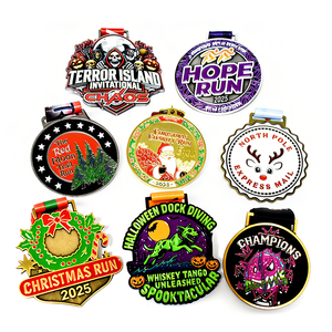 Médaille de course Hope en émail dur imprimée au laser, badge d'honneur caritative, livraison express, service OEM - Product Image 1