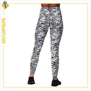 SAMAVIA, pantalones de Yoga de compresión de cintura alta activos para mujer, mallas de punto de algodón 100% para entrenamientos de gimnasio, correr, deportes, Fitness - Product Image 2