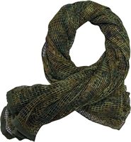 Écharpe tactique multifonctionnelle unisexe pour adulte, respirante, légère, pour l'été, en coton 100% camouflage, maille longue