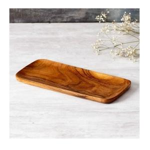 Grand plateau de service en bois de mangue naturel en forme de Rectangle, plateau rond fait à la main pour la vaisselle de cuisine - Product Image 3