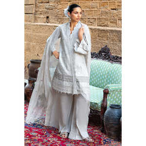 Conjunto de 3 Piezas para Mujer, Traje Bordado con Bordes y Dupatta de Chifón FE-52130 - Product Image 6