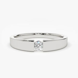 Bague Solitaire 3MM faite à la main Bijoux en or fantaisie Diamant naturel certifié IGI pour femmes Tarif de gros - Product Image 1