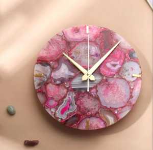 Close Up Agate <b>Stone</b> Modern Wood Wall Clock <b>Large</b> Decorative Modern Wall Clock Oversized Wood Clocks for Living Room Decor - Product Image 4