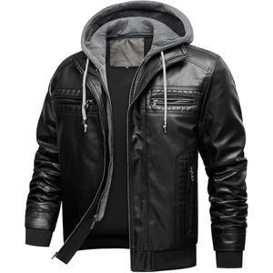 Veste à capuche en cuir synthétique PU pour homme de haute qualité offrant durabilité et confort - Product Image 6