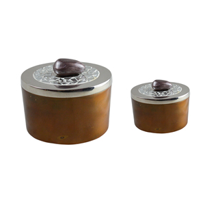 Agate Combo Design Wood Iron <b>Metal</b> <b>Bins</b> Storage Containers PC Plastic Dry Fruits Serving Box with Gold Finishing Candy Storage - Product Image 5