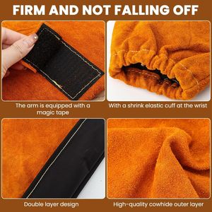 ปลอกแขนเชื่อมโลหะ FR Kevlar ผ้าเดนิม ทนความร้อนและทนการบาด 8 ออนซ์ ป้องกันการเสียดสี สำหรับช่างเชื่อม ช่างโลหะ และงานอุตสาหกรรม - Product Image 5