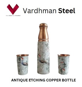 2025สินค้าขายดี1L ขวดทองแดงแกะสลักแบบโบราณงานฝีมืออันประณีตพบกับดีไซน์ที่ไม่ตกยุคมีพื้นผิวเป็นทองแดงเก็บความร้อน - Product Image 5