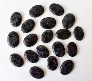 Wholesale Black Color Larkavite <b>Real</b> <b>Crystal</b> Healing Worry Stones Natural Polished Bonded Decoration Thumb stone - Product Image 1