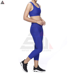 Ropa de Yoga para Mujer con Logotipo Personalizado, Talla Grande, Transpirable, de Secado Rápido, Conjunto de 2 Piezas, Cuello Redondo, Cintura Elástica, Spandex/Poliéster Sólido, Venta al Por Mayor - Product Image 3