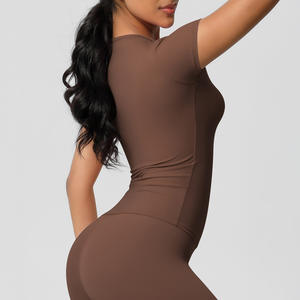 High Quality Custom Compression Regular Fit Gym Blank <b>Shirt</b> for Unisex Short Sleeve Crewneck <b>Yoga</b> Tops Front Softness Formal - Product Image 1