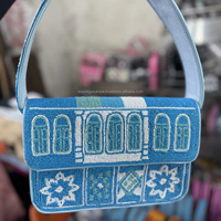 Tas selempang wanita model Bohemian India, tas kurir wanita, buatan tangan, kapasitas besar, gaya Bohemian India, tas belanja malam, kopling belanja dengan manik-manik untuk penggunaan sehari-hari, gaya Boho