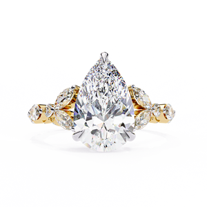 Anillo de diamante cultivado en laboratorio con corte de pera certificado IGI, anillo de oro de 14K, oro blanco amarillo rosa, joyería de compromiso VVS VS - Product Image 3