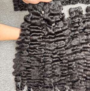 Extensiones de pelucas de cabello humano vietnamita crudo de doble dibujado rizado birmano vietnamita de grado superior para mujeres Genius de belleza Natural - Product Image 4