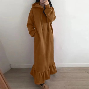 Nouvelle mode de sweats à capuche robe femmes décontracté solide à manches longues robes maxi vêtements d'hiver chauds - Product Image 3