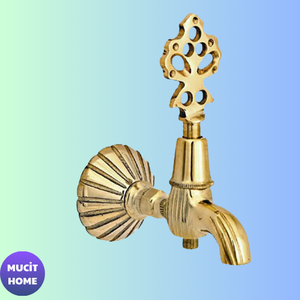 Grifo de latón pulido estilo otomano para baño de hammam, fuente de mezquita, montaje en pared, 1 manija - Product Image 1