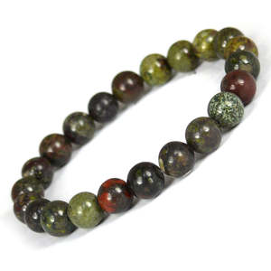 Bracelet en pierre de sang naturelle, perles rondes de 8 mm, pour le courage, la force et la confiance – Bijou en cristal énergétique positif pour la mise à terre - Product Image 1