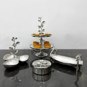 ถาดเสิร์ฟโลหะสำเร็จรูปสีทองถาดเสิร์ฟโลหะแนวคลาสสิกทำมือ - Product Image 5