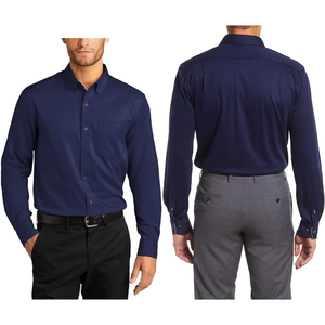 เสื้อเชิ๊ตผ้าฝ้ายแขนยาวสำหรับผู้ชาย, เสื้อเชิ้ตผ้าฝ้ายลายสก็อตติดกระดุมแบบลำลอง - Product Image 5