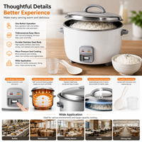 Vente flash - Cuiseur à riz électrique en acier inoxydable grande capacité avec fonction de maintien au chaud pour restaurant, hôtel, buffet, salle à manger