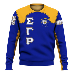 Sudadera de la Hermandad Sigma Gamma Rho Azul y Dorada 1922, Cuello Redondo, Ropa Griega, Sudadera de Forro Polar Premium, Atuendo de Invierno para Mujer, Regalo - Product Image 1