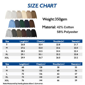 Ropa de calle Oversize Custom Logo Drop Shoulder Algodón Poliéster Alta calidad Unisex Fabricante 350 Gsm Fleece Heavy Hoodie - Product Image 3