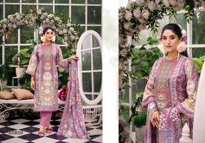 Material de vestido bordado de impresión Digital de algodón suave de primera calidad colección al por mayor de Salwar Kameez para ropa de fiesta - Product Image 2