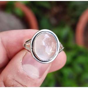 Rose <b>Quartz</b> Silver <b>Ring</b> Pink Gemstone Crystal Jewelry Gift for Her to Show Your Pink Love - Product Image 2