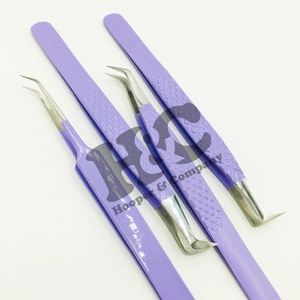 New Arrival Customizable Stainless Steel Eyelash Extension <b>Tweezers</b> Sustainable PVC Pouch with Logo Beauty Lash <b>Tweezers</b> mink - Product Image 4