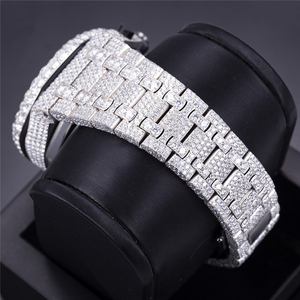 Bijoux en perles noires finition élégante 42 Ct EGL certifié diamant cultivé en laboratoire montre VVS1 blanc glacé brillant coupe automatique verre hanche - Product Image 5