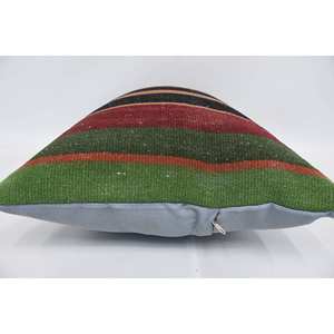 Coussin décoratif en laine patchwork Kantha motif vintage multicolore 16x24 pouces - Product Image 5