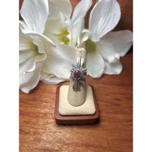 Kobe Martinez Purple Spiny Oyster Sterling Silver <b>Adjustable</b> <b>Ring</b> Rose Gold Plated Casual Bezel Setting Natural Gemstones Gift - Product Image 2