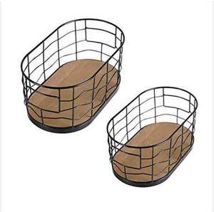 Cesta de fruta de hierro con forma rectangular más vendida, fruteros con cable negro, cesta de fruta tradicional para almacenamiento con asa - Product Image 4