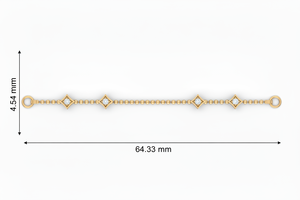 Bracelet en diamant en forme d'étoile Pansak Or 14 carats |   Bracelet de luxe en diamants naturels |   Diamant taille brillant 0,15 CTTW, 7 pièces, rhodié - Product Image 2