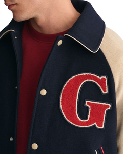 High Street Custom Wool Varsity Jacket Moda universitaria profesional con su propio logotipo Chaqueta de cuero de invierno Decoración de piel - Product Image 5