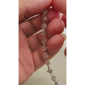 Bracelet de mariage pour femme en diamants de laboratoire 10,50 carats au design moderne et unique, formes multiples, couleur D-E-F, clarté VVSVS, certifié IGI - Product Image 4