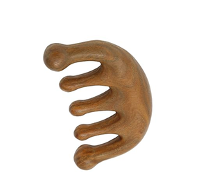 Peigne en bois de santal fait à la main peigne à cheveux à dents larges brosse démêlante peigne à barbe pour pièces simples - Product Image 2