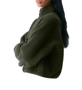 Chaquetas de Forro Polar para Mujer, Sudaderas Extra Grandes con Cierre, Ropa de Invierno, Manga Larga, Estilo Corto, Sherpa, Atuendos de Otoño, Moda - Product Image 1