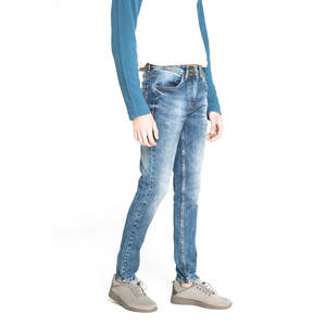 Vaqueros de cintura alta para hombre, vaqueros de ajuste Delgado elástico/aplastado de la India, ropa informal - Product Image 4