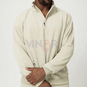 2025 nouveauté hommes demi fermeture éclair sweat coupe régulière séchage rapide conception personnalisée avec broderie 3D bonne qualité prix - Product Image 4