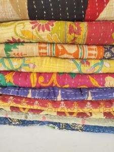 Boho โบราณแฮนด์เมด Kantha ผ้าห่มผ้าฝ้ายอินทรีย์วินเทจอินเดียผ้าส่าหรีผ้าห่มโยนผ้าคลุมเตียงคู่สำหรับโรงแรมบ้าน - Product Image 3