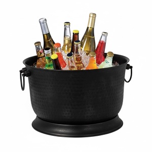 Seau à glace en métal de haute qualité, finition argentée antique, pour bar, champagne, bière et vin - Product Image 5