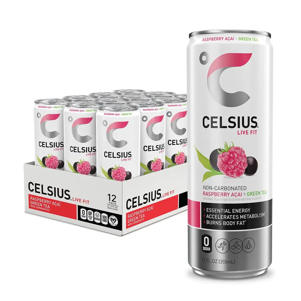 CELSIUS Sortidas Sabores Pacote Oficial Variedade, Bebidas Energéticas Essenciais Funcionais, 12 Fl Oz (Pacote com 12)