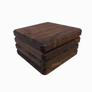 Posavasos de madera de Acacia rústica eco-duraderos hechos a mano, decoración de mesa elegante para el hogar y el bar, los últimos posavasos de nogal - Product Image 6